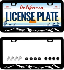 2-Piece Mountain Bike License Plate Frame Dimensions: 12x6 inches