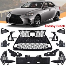 Front Grille Mesh Set For 2017-2019 Lexus Is200t Is300 Is350 F Sport Gloss Black