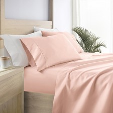 Linen Market Brushed Microfiber King Sheet Set 4 Piece Oeko-TEX King, Blush