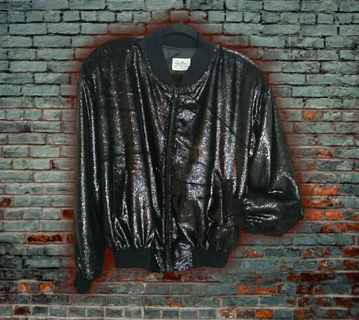 Bomber Jacket Black Vintage 80s-90s Unisex One-size Go