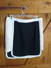 1.State Womens Black White Seamed Short A-Line Mini Skirt Office Size S Zipper