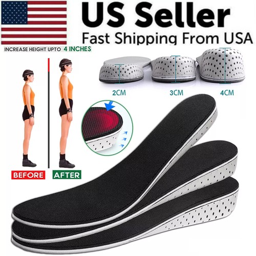 Men Women Invisible Height Increase Insoles Heel Lift Taller Shoe Inserts Pad US - Picture 13 of 33