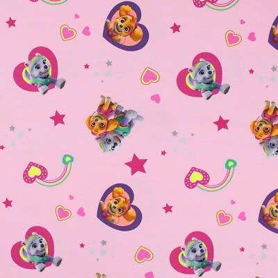HEMMERS ITEX Jersey Paw Patrol Herzen, Skye und Everest, rosa (Stoff, Meterware ab 0,50m)