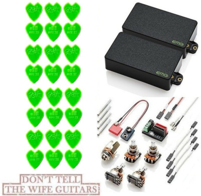 EMG KHBB Set Kirk Hammett Bone Breaker Black Short Pots ( 24 KH GREEN PICKS)