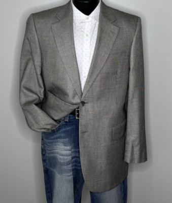 Jack Victor E Thomas Silk Wool Birdseye Valerewood Suit Jacket Blazer Mens 40R