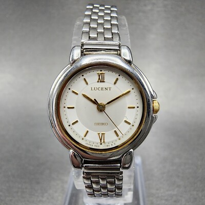 Seiko Lucent Watch Women 23mm White Dial Silver Tone Round 4N21