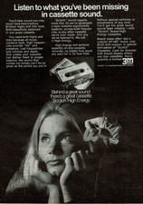 1972 Vintage Print Ad Listen To What been missing cassette 3M Scotch High Energy