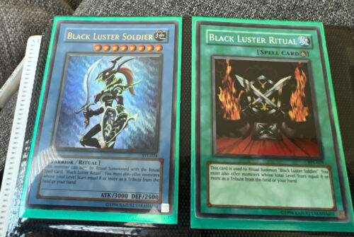 Yugioh Black Luster Soldier Ultra Rare SYE-024 & Black Luster Ritual SYE-025 NM - Picture 1 of 4