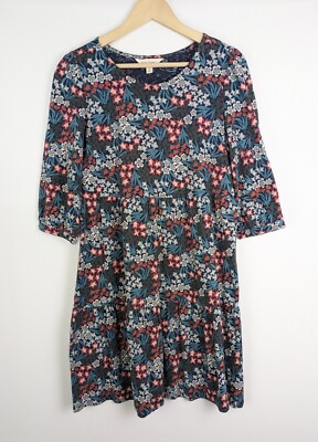 Seasalt Cornwall Women's Organic Cotton Floral Tiered Dress UK Size 8 US 4 