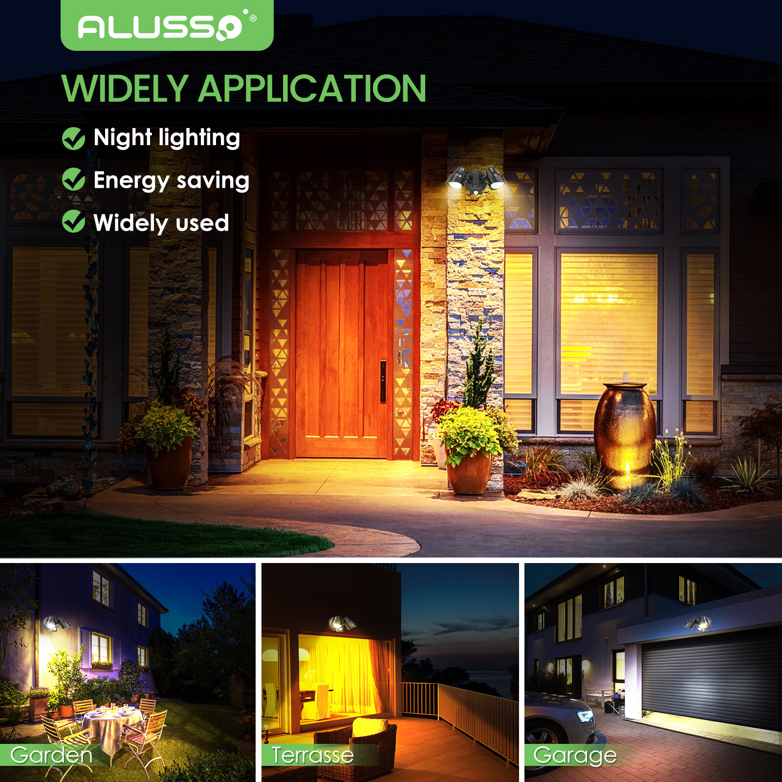 LED Floodlight 25W PIR Motion Sensor 3000K6500K Garden Outdoor