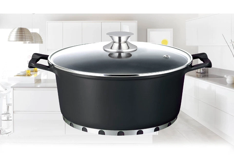 Antihaft Koch-Topf mit Keramik-Beschichtung 6,8 Liter 28cm Kasan Kazan Schwarz 7 - Bild 1 von 1