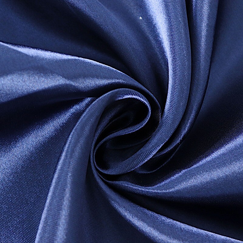 132" NAVY BLUE Satin Round TABLECLOTH Wedding Party Table Linens Party
