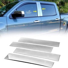 4PCS Stainless Silver Window Pillar Panel Cover Fits 14-18 Silverado Sierra
