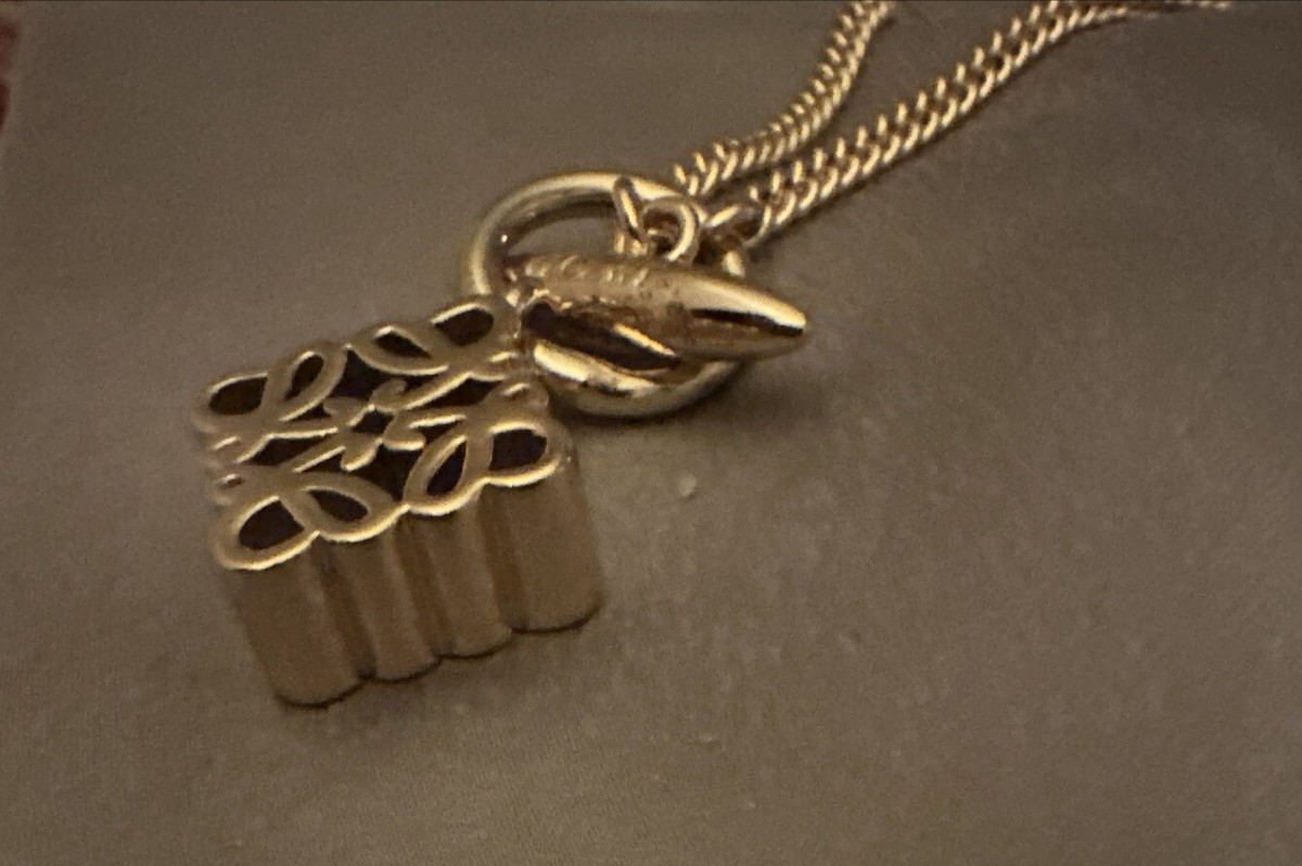 Loewe Gold Necklace Chain Logo Pendant Anagram | eBay