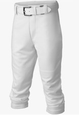 New Easton Youth Large Pro  Pull Up White Baseball Pants Youth 27"- 29" - NWT