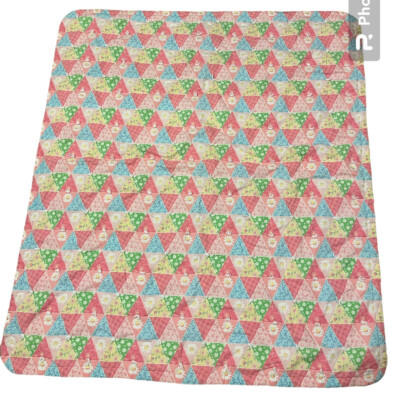 il_fullxfull.6116819575_t8co.jpg Handmade Pink Patchwork Baby Quilt 32x45 | Floral Reversible Blanket‎ | New main image 2