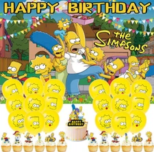 The Simpsons Party Supplies Set Banner Balloons Cake Toppers Birthday Gift