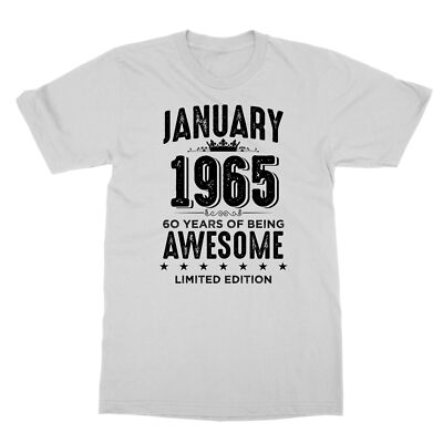 January 1965 Birthday - 60 Years of Being Awesome Unisex T-Shirt