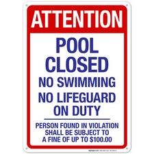 Attention Pool Closed Sign, Pool Sign,