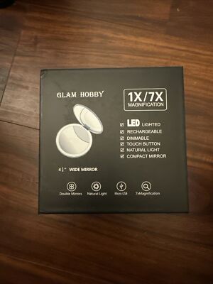 Glam Hobby rechargeable led travel compact mirror