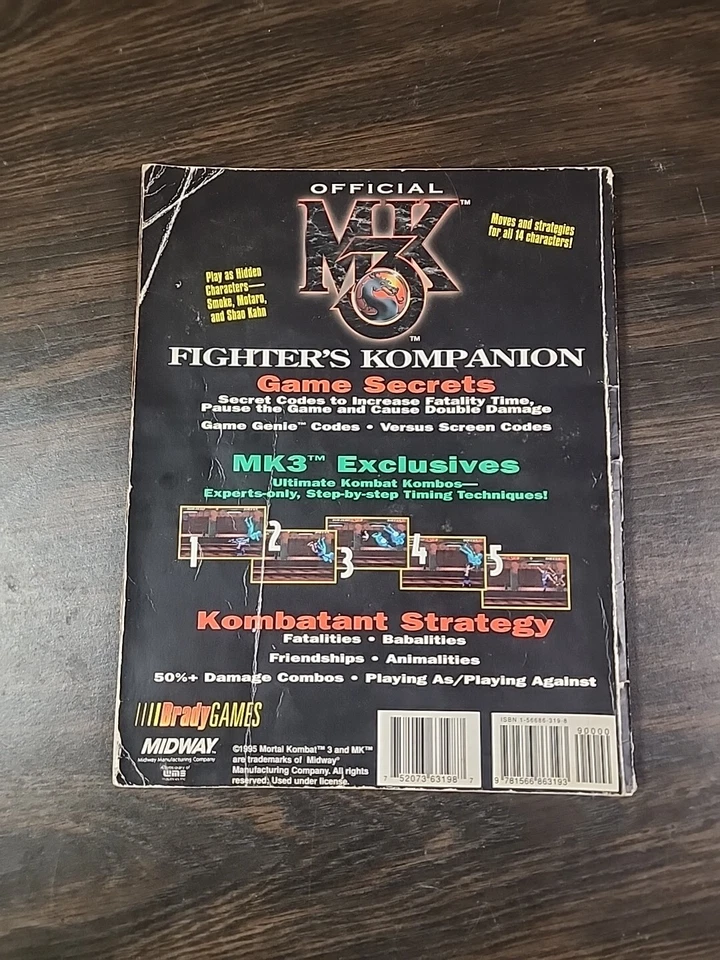 Official Mortal Kombat 3 Fighters Kompanion Rough Condition - Image 2 of 4