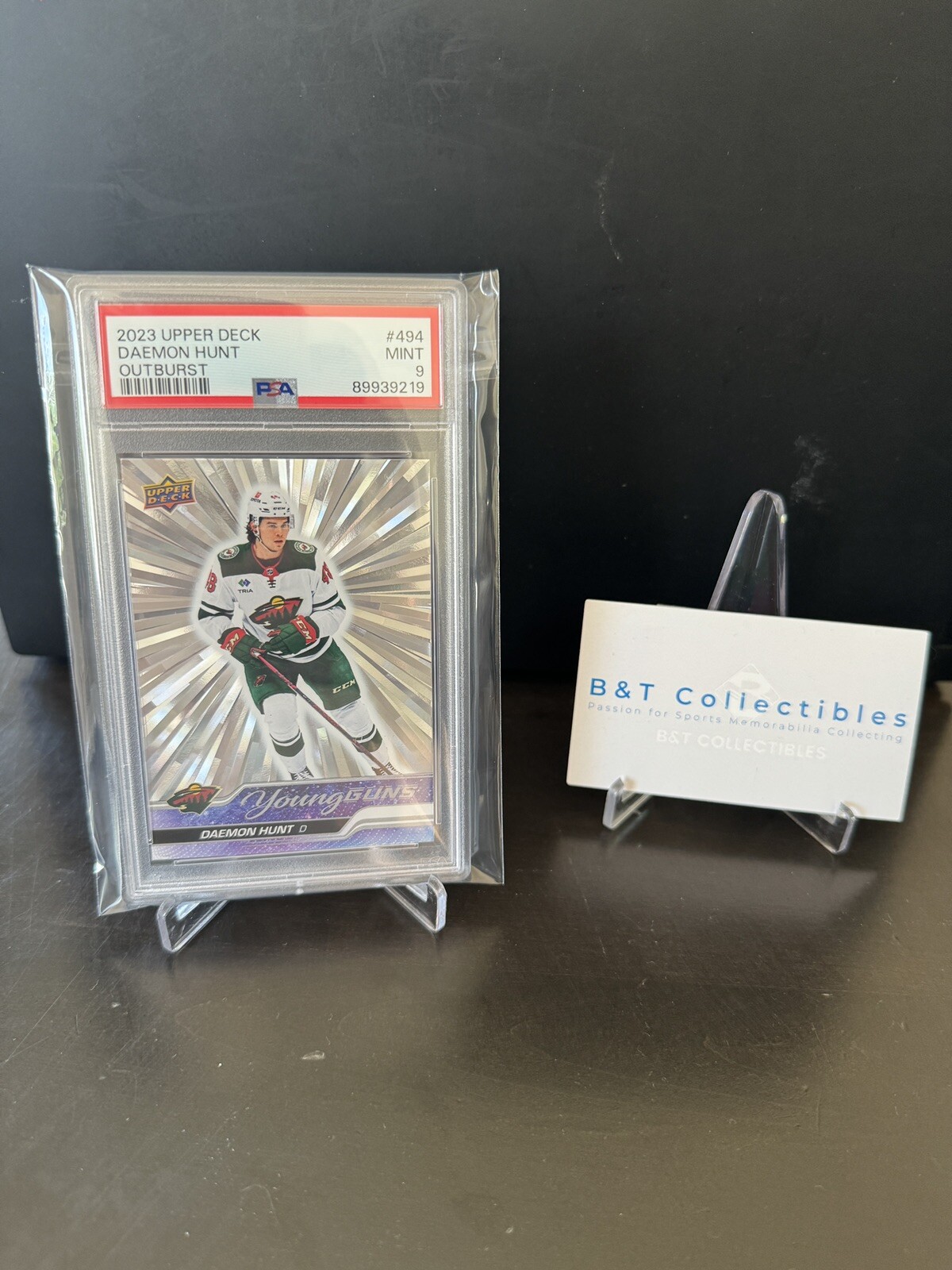 2023 Upper Deck Young Guns Daemon Hunt Outburst Silver PSA 9 MINT #494 RC