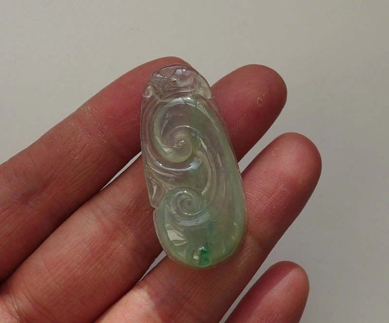 Colgante Joyería Fino Natural Tipo A Jadeíta Translúcido Helado Jade Ruyi Foto 4 de 4