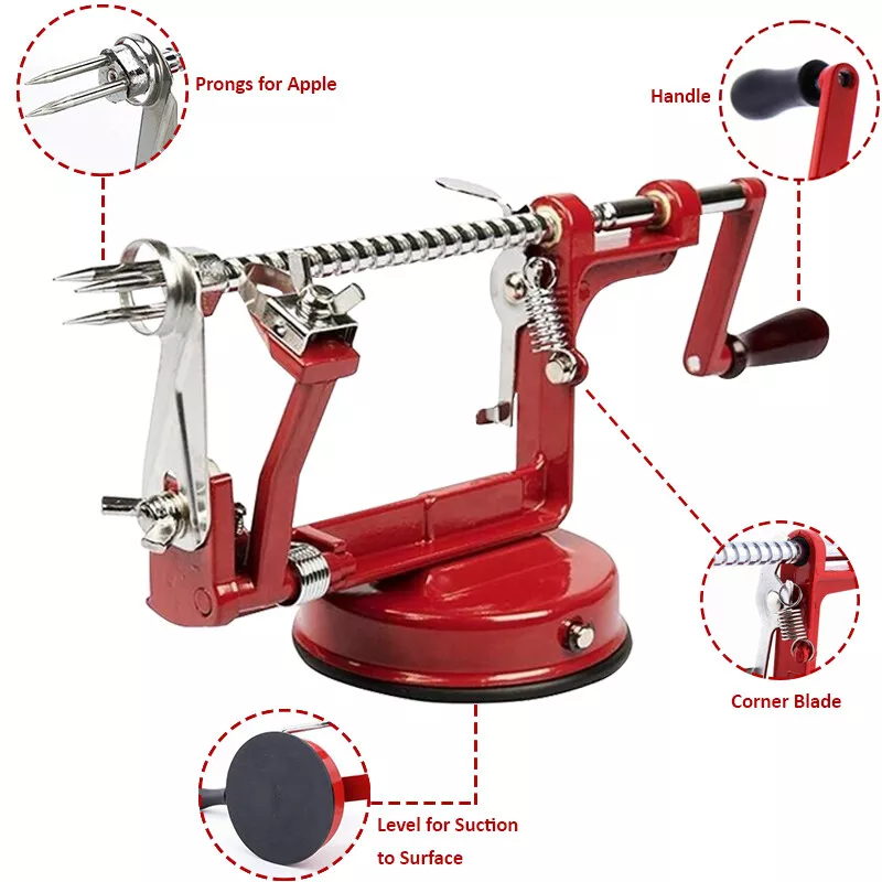 3 IN 1 APPLE PEELER SLICER CORER DICER CUTTER KITCHEN POTATO FRUIT VEG MACHINE