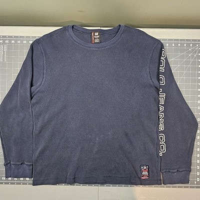 Vintage Polo Jeans Co Thermal Shirt XL Blue Preppy 90s Streetwear