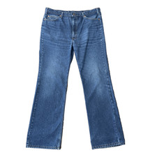 Vintage Plain Pockets 90s Jeans Mens 40x34 USA Made Straight Leg Blue Denim