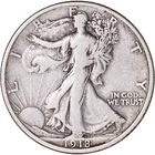 1918-S 50c Walking Liberty Half Dollar ~ Fine