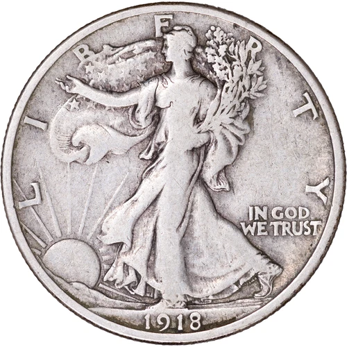 1918-S 50c Walking Liberty Half Dollar ~ Fine