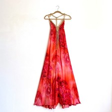 NWT Kasia de Gelaque Roberto Cavalli Limited Edition Silk Halter Gown Maxi Dress