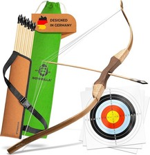   Wooden Bow and Arrow for Kids with 10 Arrows, Quiver, 3 Targets  Storage Bag