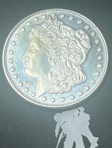 .999 SILVER~1-TROY oz. MORGAN DESIGN~HIGHLAND MINT/FINE SILVER BULLION ART ROUND