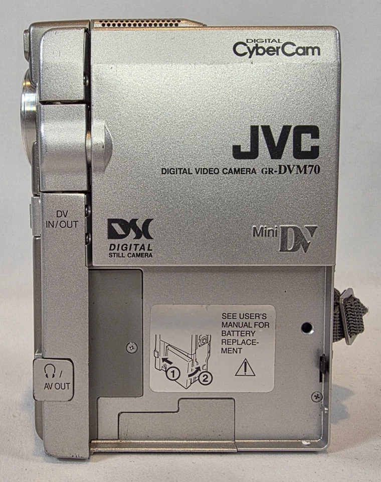 JVC CyberCam GR-DVM70U MiniDV Camcorder w/ Power Adapter, Charger, Media Cable - Image 3 of 4