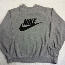 Vintage 80s Nike Crewneck Sweatshirt Small Gray Made In USA