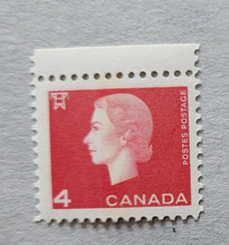 CANADA STAMP #404p - Queen Elizabeth II (1963) 4¢ WCB (4 mm)  MNH OG