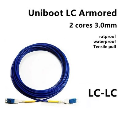 60M~500M LC/UPC to LC/UPC Uniboot Armored Fiber Optic Patch Cord SM Duplex Cable