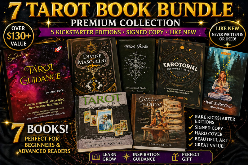 7 Tarot Books Lot Kickstarter Signed Tarot Guidance Divine Masculine Tarotorial 