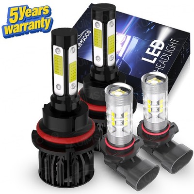 For Nissan Murano 2003-2007 4Pcs LED Headlight Hi/Low Fog Light Bulbs Combo