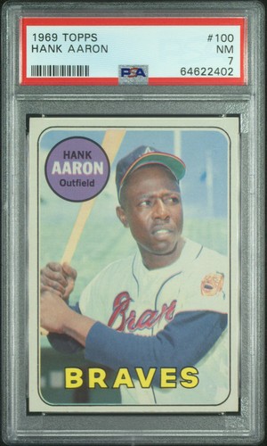 1969 Topps Hank Aaron #100 PSA 7