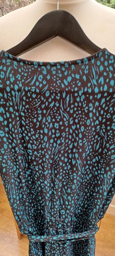 Sosandar Black Teal Leopard Print Jumpsuit 10 Green Blue Animal Silky - Picture 8 of 12