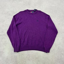 Vintage Chaps Knitted Jumper pullover chunky knit sweater with embroidered logo