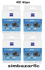 ZEISS Gentle and Thorough Cleaning Eyeglass Lens Cleaner Wipes, 100 Count 4 PACK