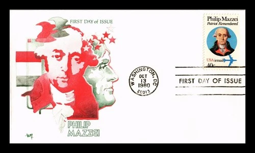 DR JIM STAMPS US COVER PHILIP MAZZEI PATRIOT AIR MAIL FDC MARQ CACHET