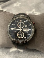 MENS TAG HEUER CARRERA CALIBRE 16 REF CV2A81 BLACK & RED CHRONOGRAPH FREEPOST UK