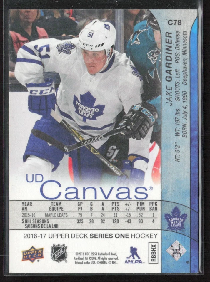 2016-17 Upper Deck - Ud Canvas Jake Gardiner #C78 - Image 2 of 2