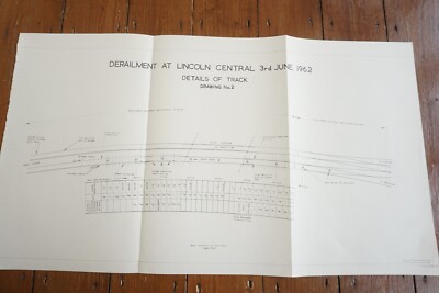 1962 Lincoln Central Eastern Region Eisenbahn Gleiskarte Diagramm