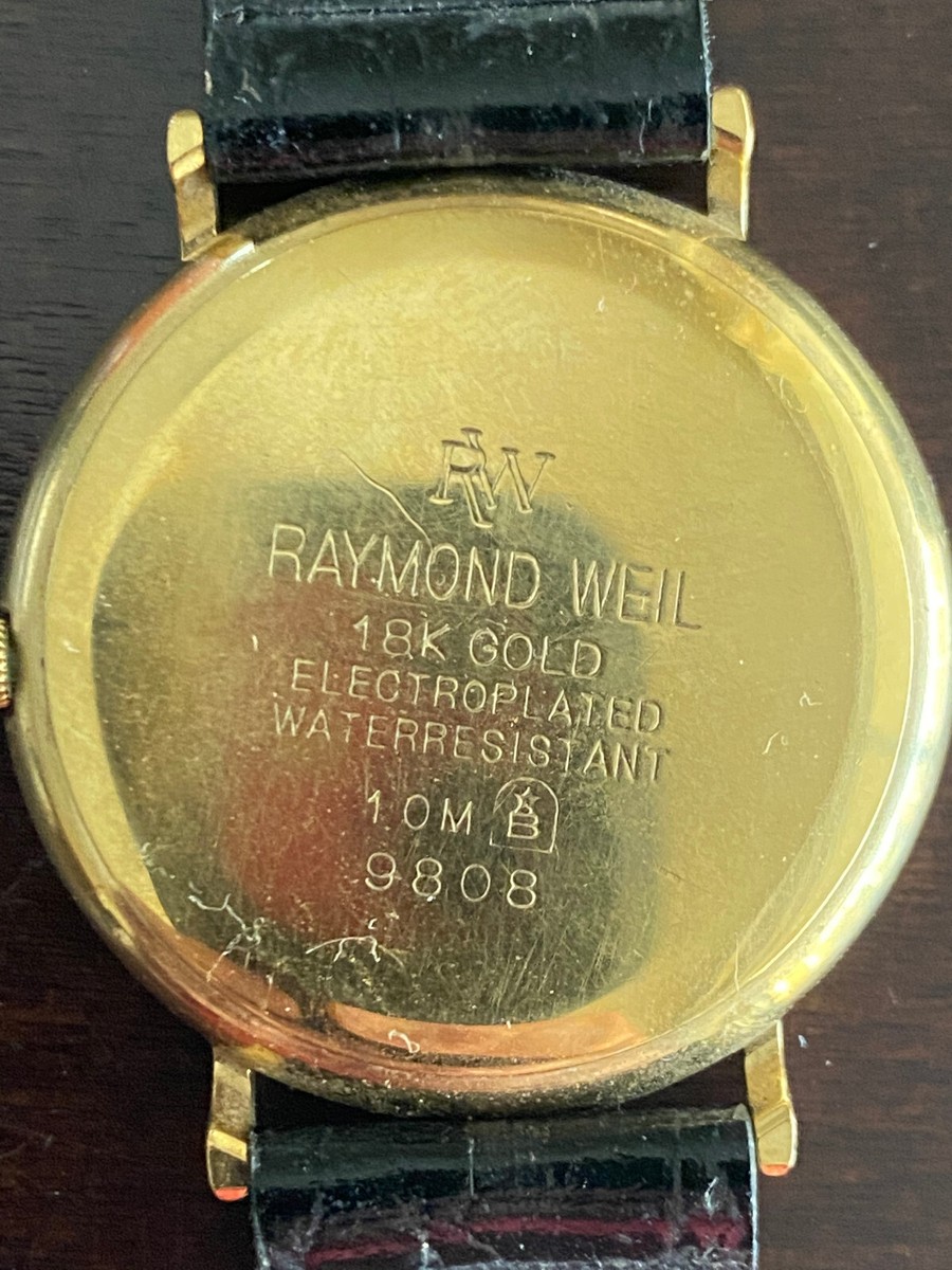 RAYMOND WEIL WRIST WATCH, 18K GOLD PLATED, QUARTZ, REF. 9808